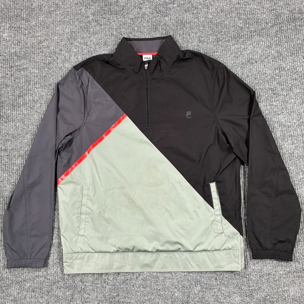 Vintage 90s FILA Sport Golf Mens XL Colorblock 1/4 Zip Pullover Windbreaker